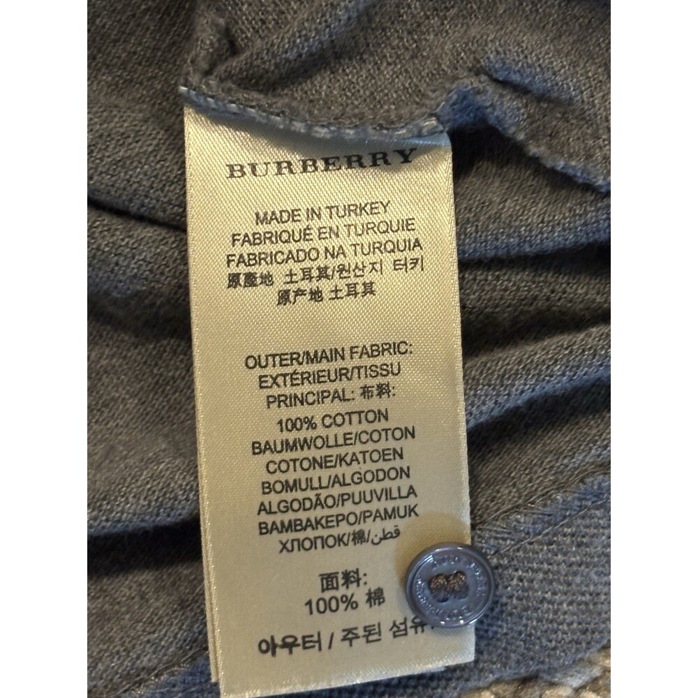 Burberry Brit Polo Men’s Size Large Grey Cotton‎ Contrast Detail Shirt - Picture 6 of 7